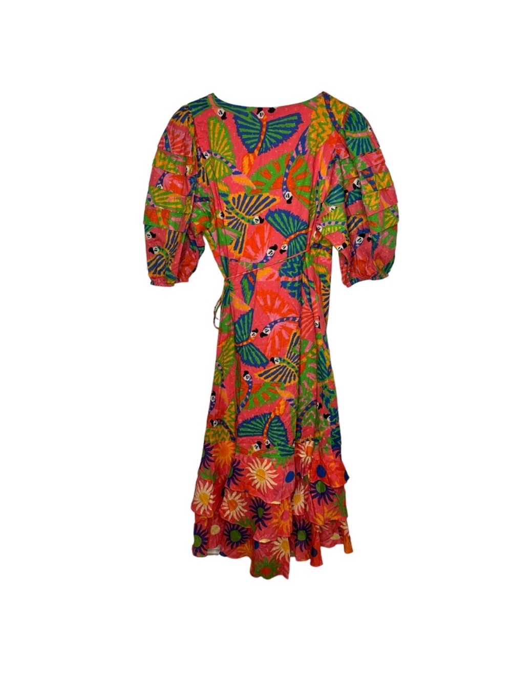 FARM Rio Coral Floral Ruffle High-Low Dress - Picture 3 of 10